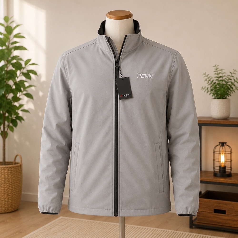 NWT Landway Soft-Shell Jacket Mens XL Gray Penn Play 3-Layer Bond Full Zip